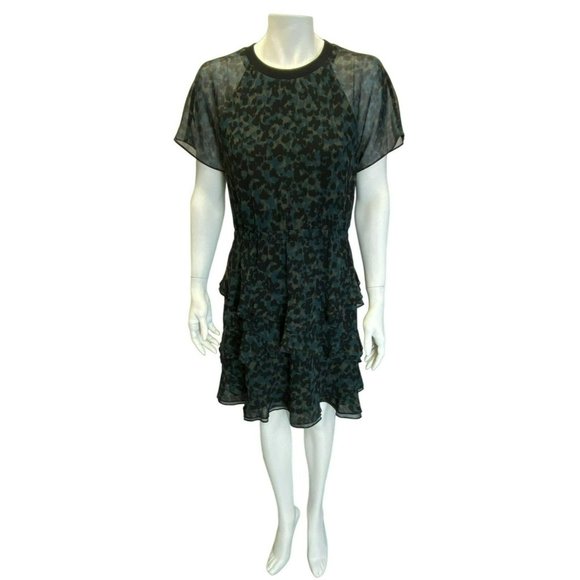 Madewell Dresses & Skirts - Madewell Dress size 6 Radiant Camo Leopard Print Short Flowy Ruffles